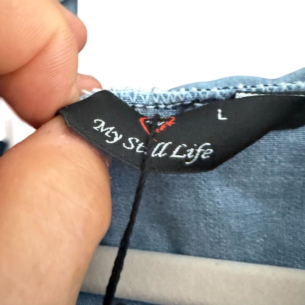 NWT My Still Life Hooded Denim Full Zip Jacket Women's Large Light Wash Blue - Picture 5 of 10